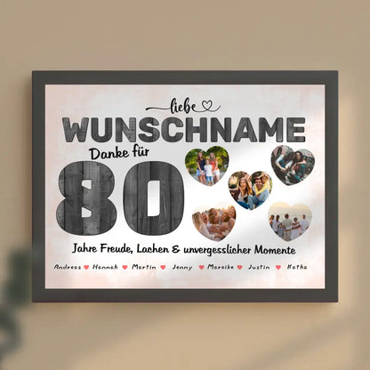 Geschenkidee zum 80 Geburstag Mama Poster personalisiert Alles Gute