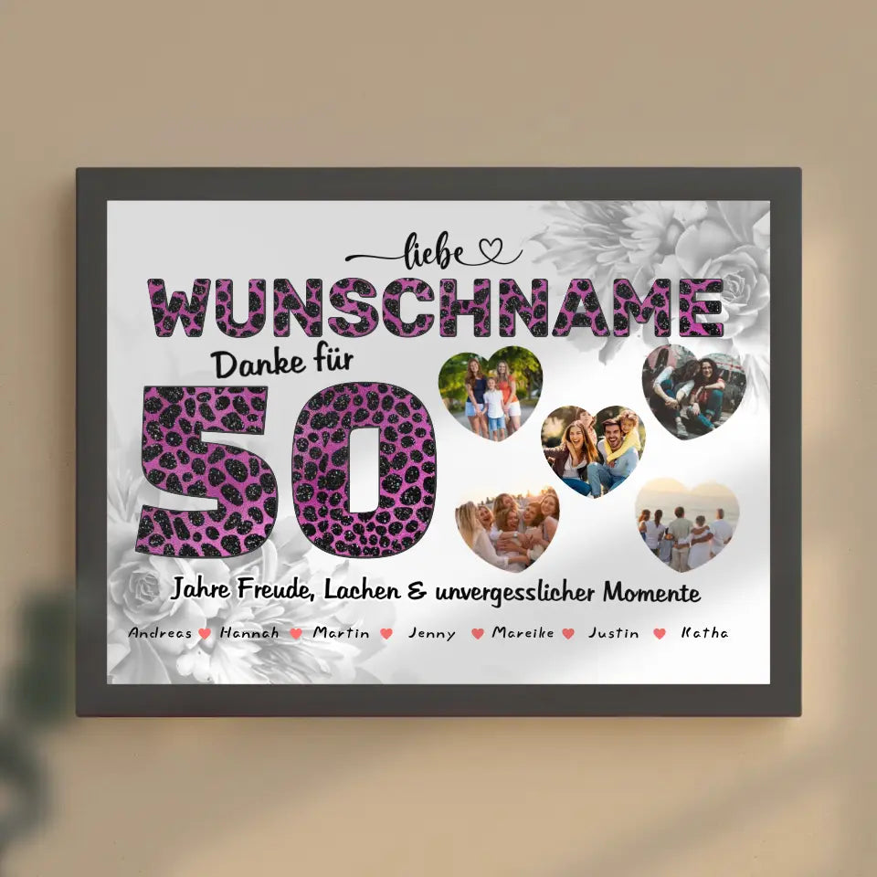 Personalisiertes Oma Poster 50 Geburstag Herzliches Geschenk