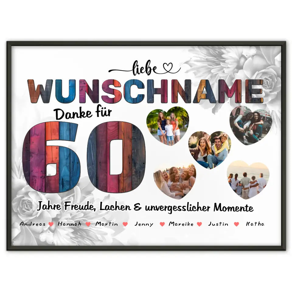 Poster personalisiert für Tante 60 Geburstag Mit Namen