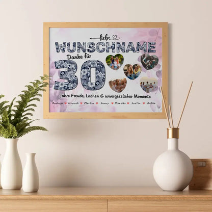 Personalisiertes Poster 30 Geburstag Mama Geschenk mit Namen