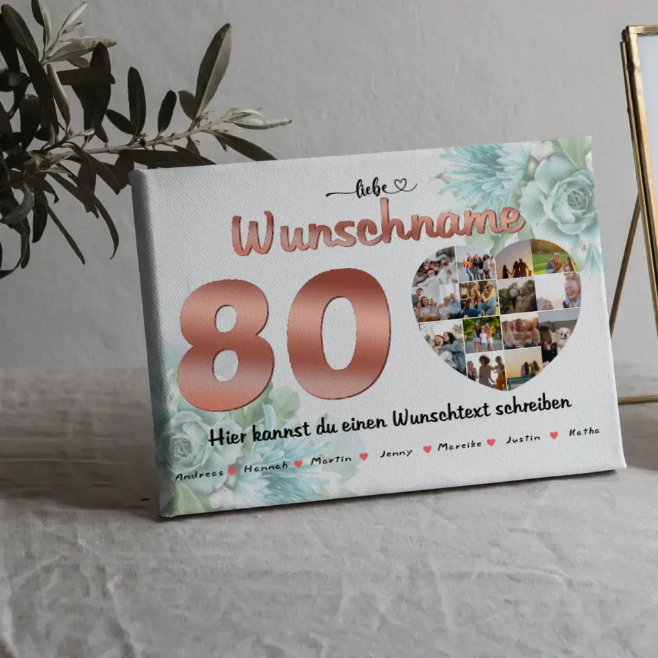 80 Geburstag Poster für Tante Personalisiert Wunschname 14 Fotos