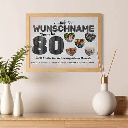 Geschenkidee zum 80 Geburstag Mama Poster personalisiert Alles Gute