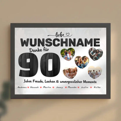 Geschenk Poster personalisiert 90 Geburstag Wunschname