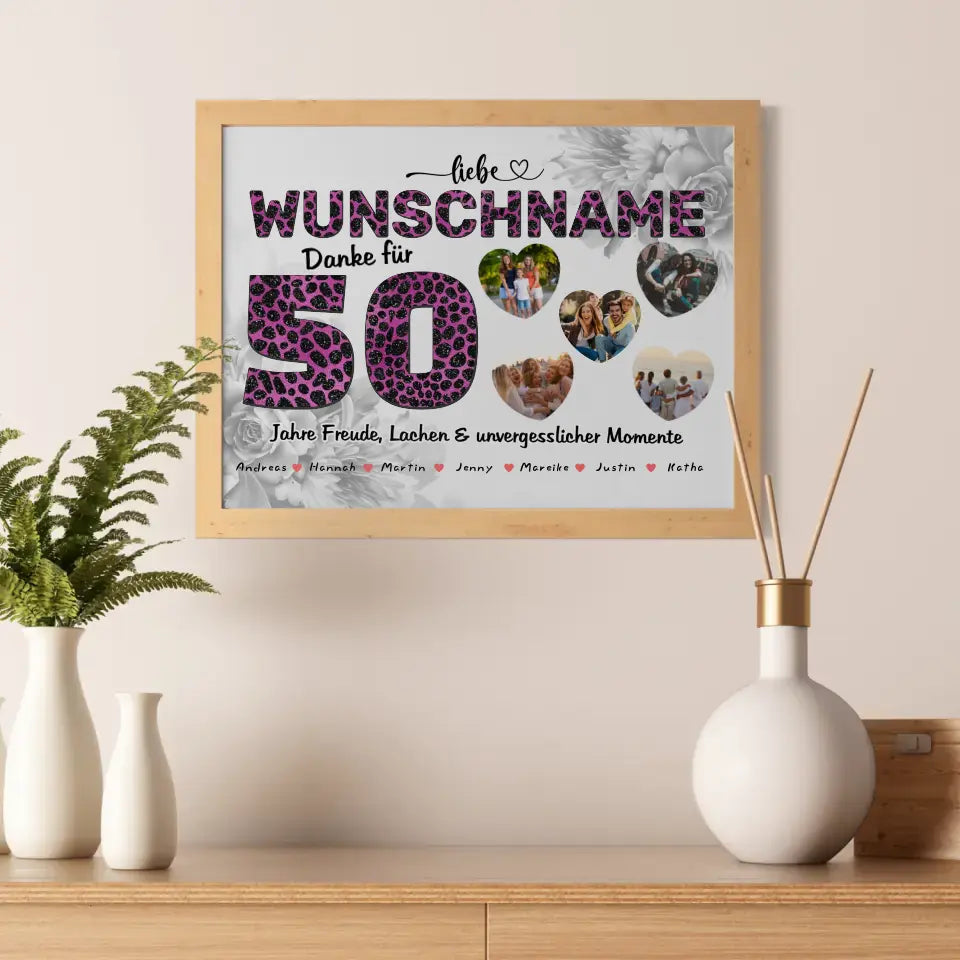 Personalisiertes Oma Poster 50 Geburstag Herzliches Geschenk