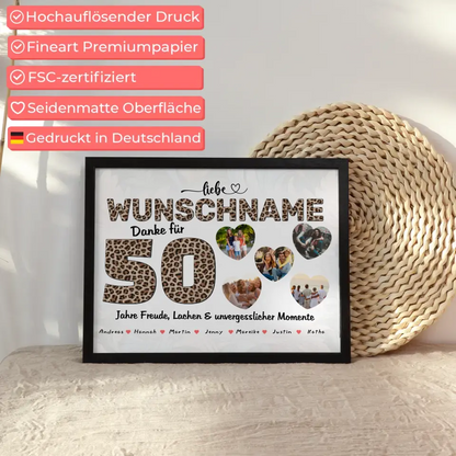 Geburtstagsposter für Mama 50 Geburstag personalisiert