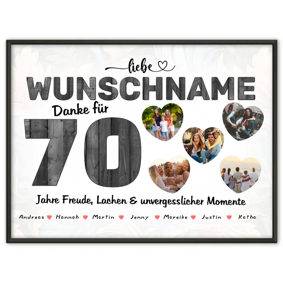 Geburtstagsposter für Tante 70 Geburstag Personalisiert