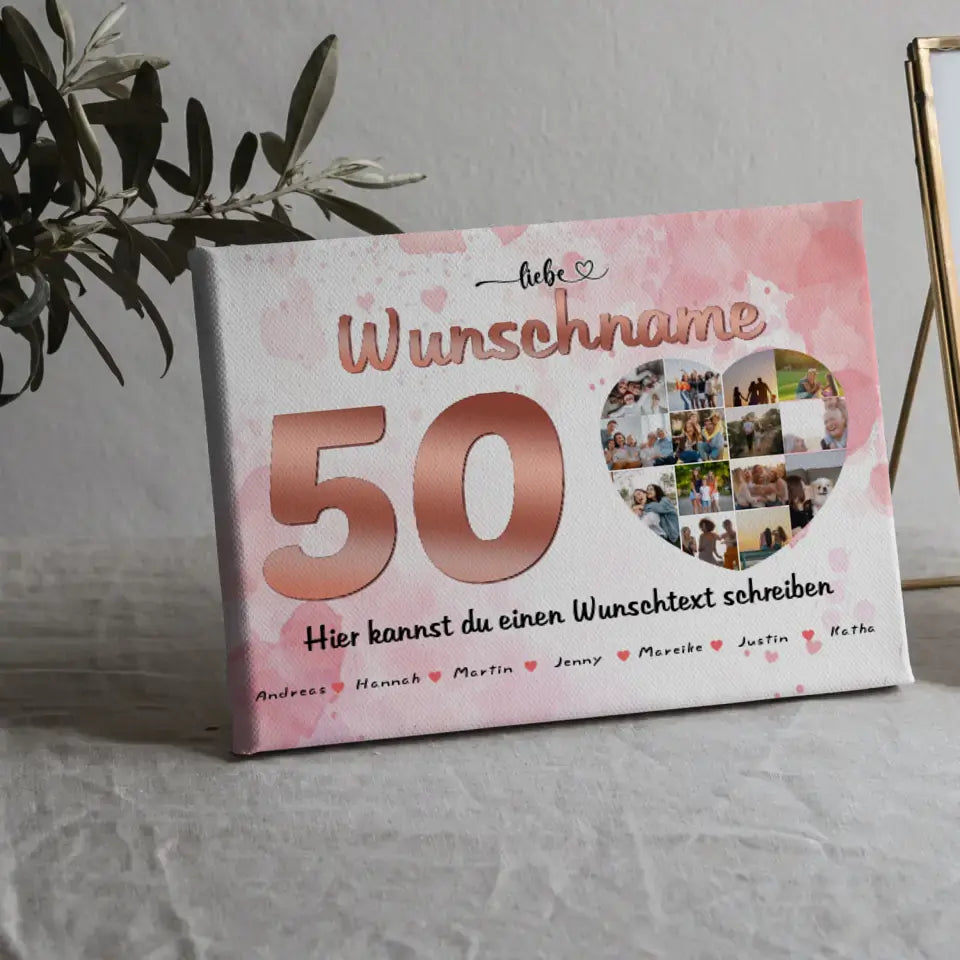 Fotocollage personalisiert für Schwester zum 50 Geburstag