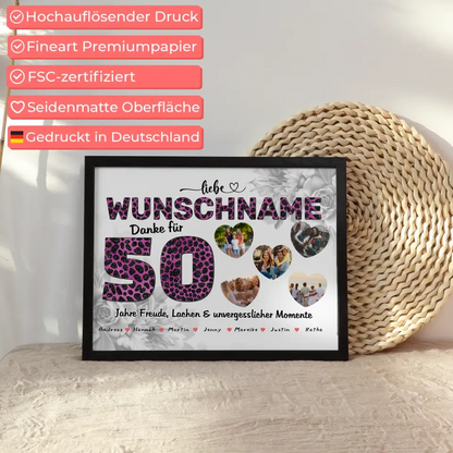 Personalisiertes Oma Poster 50 Geburstag Herzliches Geschenk