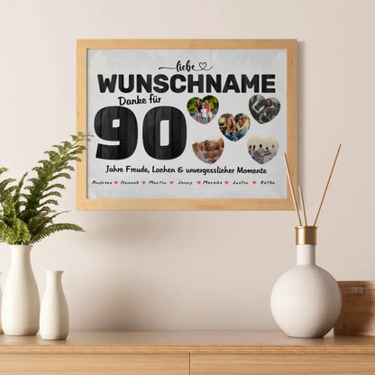 Geschenk Poster personalisiert 90 Geburstag Wunschname