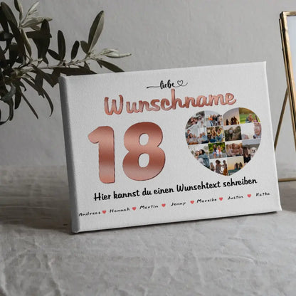 Personalisierte Beste Freundin Poster 18 Geburstag Fotocollage