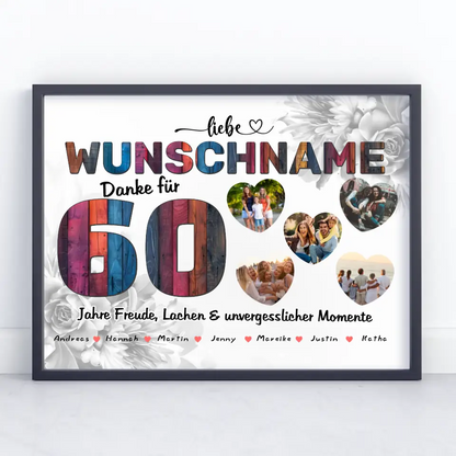 Poster personalisiert für Tante 60 Geburstag Mit Namen