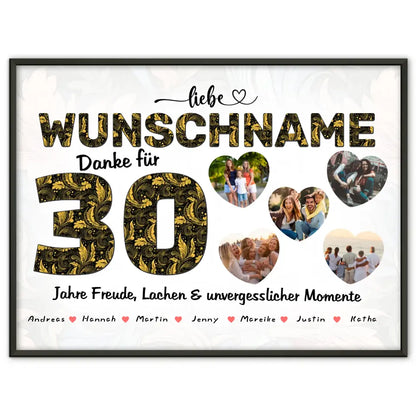 Geschenkidee zum 30 Geburstag Patentante Poster personalisiert