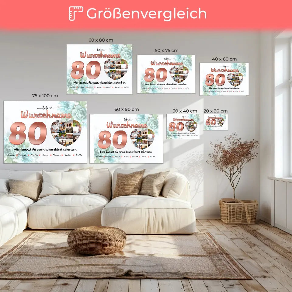 80 Geburstag Poster für Tante Personalisiert Wunschname 14 Fotos