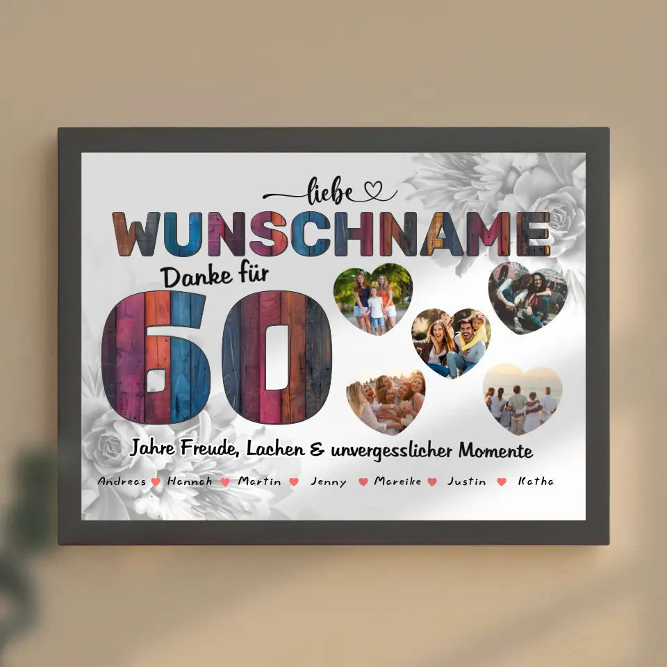 Poster personalisiert für Tante 60 Geburstag Mit Namen