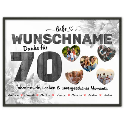 70 Geburstag Patentante Poster personalisiert mit Wunschname 5 Fotos