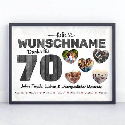 Geburtstagsposter für Tante 70 Geburstag Personalisiert