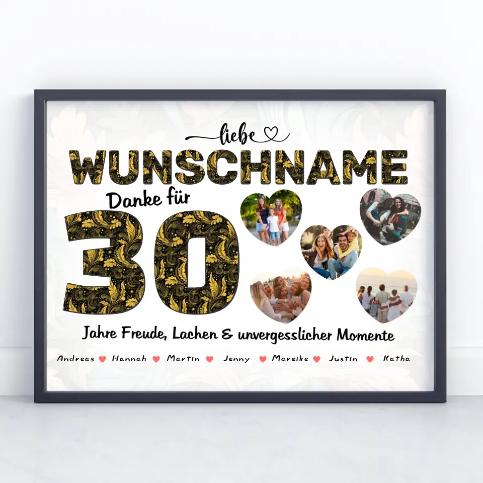 Geschenkidee zum 30 Geburstag Patentante Poster personalisiert