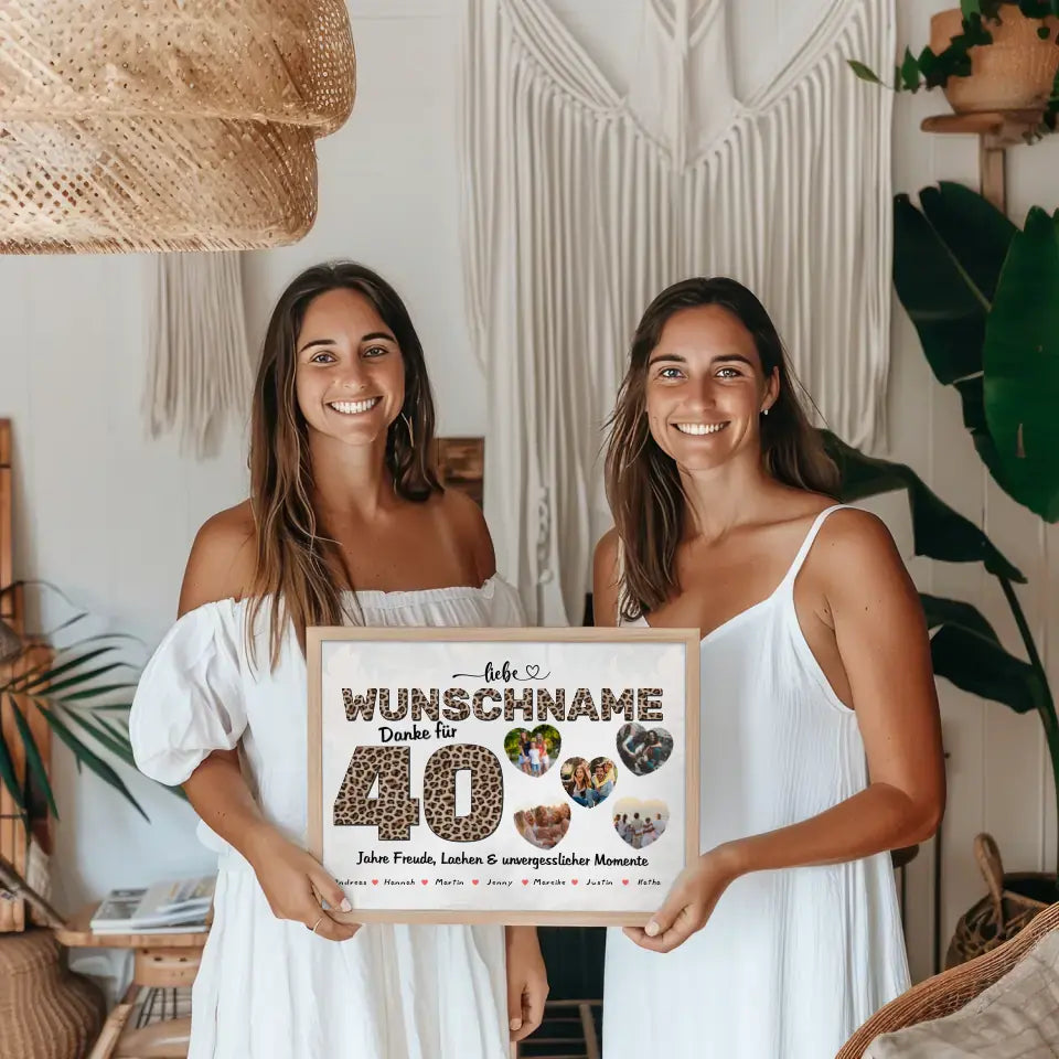 Personalisiertes Beste Freundin Poster 40 Geburstag Leo Look