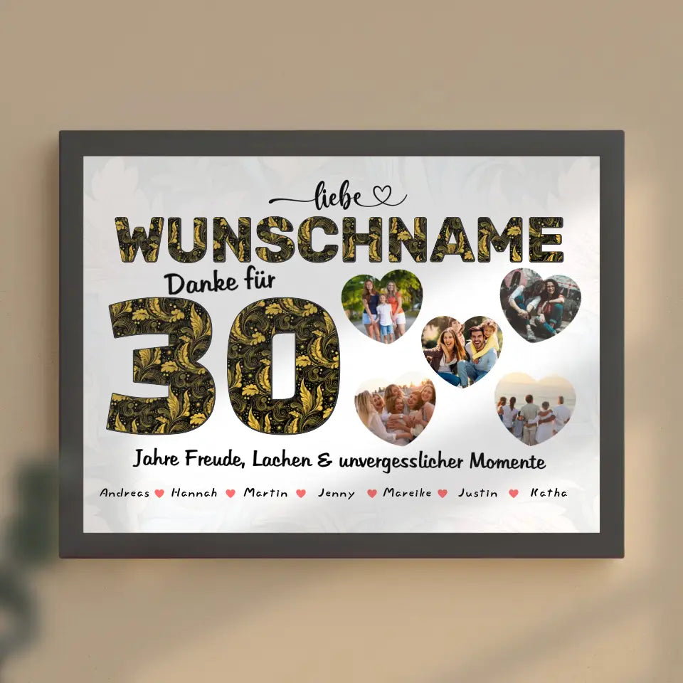 Geschenkidee zum 30 Geburstag Patentante Poster personalisiert