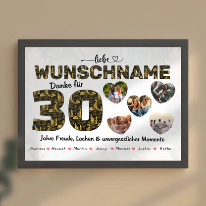 Geschenkidee zum 30 Geburstag Patentante Poster personalisiert