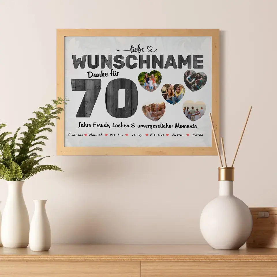 Geburtstagsposter für Tante 70 Geburstag Personalisiert