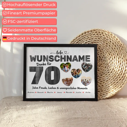 Geburtstagsposter für Tante 70 Geburstag Personalisiert