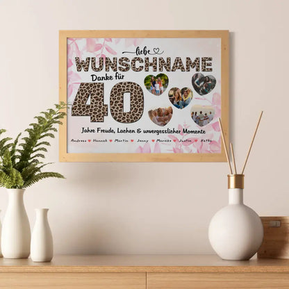 Personalisiertes Patentante Poster 40 Geburstag Herzliches Geschenk