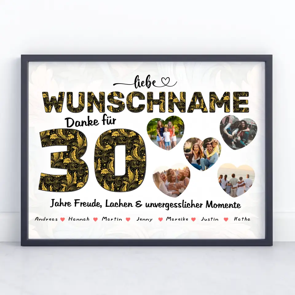 Geschenkidee zum 30 Geburstag Beste Freundin Poster personalisiert