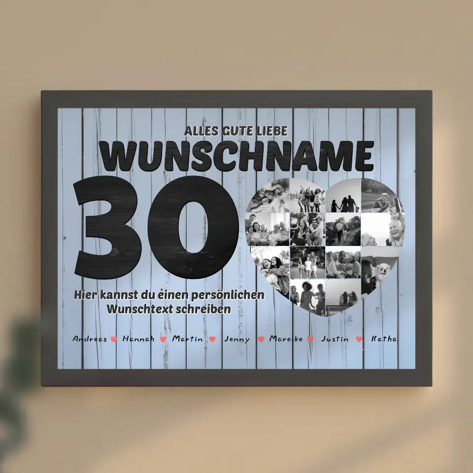 Personalisiertes Geburtstagsposter Bis 15 Namen für Mama 30 Geburstag