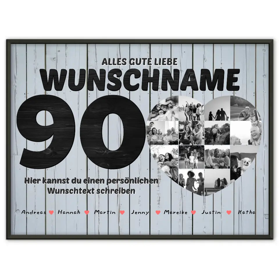 Fotocollage personalisiert für Oma zum 90 Geburstag