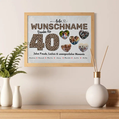 Personalisiertes Beste Freundin Poster 40 Geburstag Leo Look