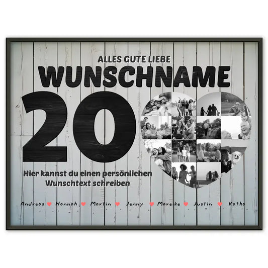 Fotocollage zum 20 Geburstag für Patentante mit 14 Fotos