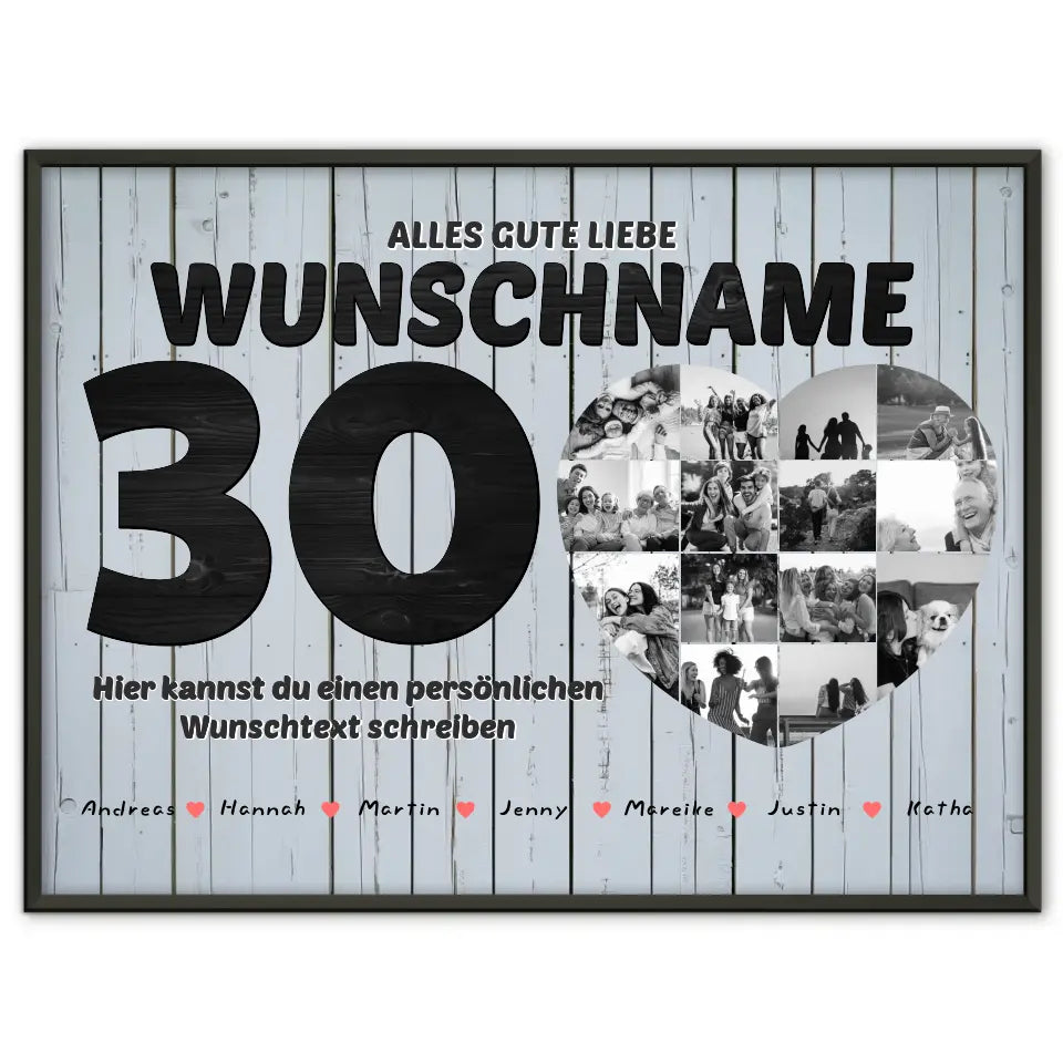 Personalisiertes Fotocollage Patentante zum 30 Geburstag