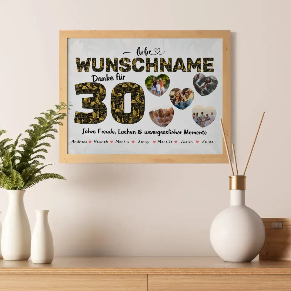 Geschenkidee zum 30 Geburstag Beste Freundin Poster personalisiert