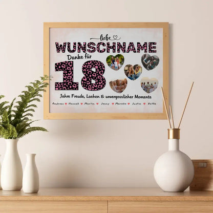 18 Geburstag Poster für Beste Freundin Personalisiert Danke für alles