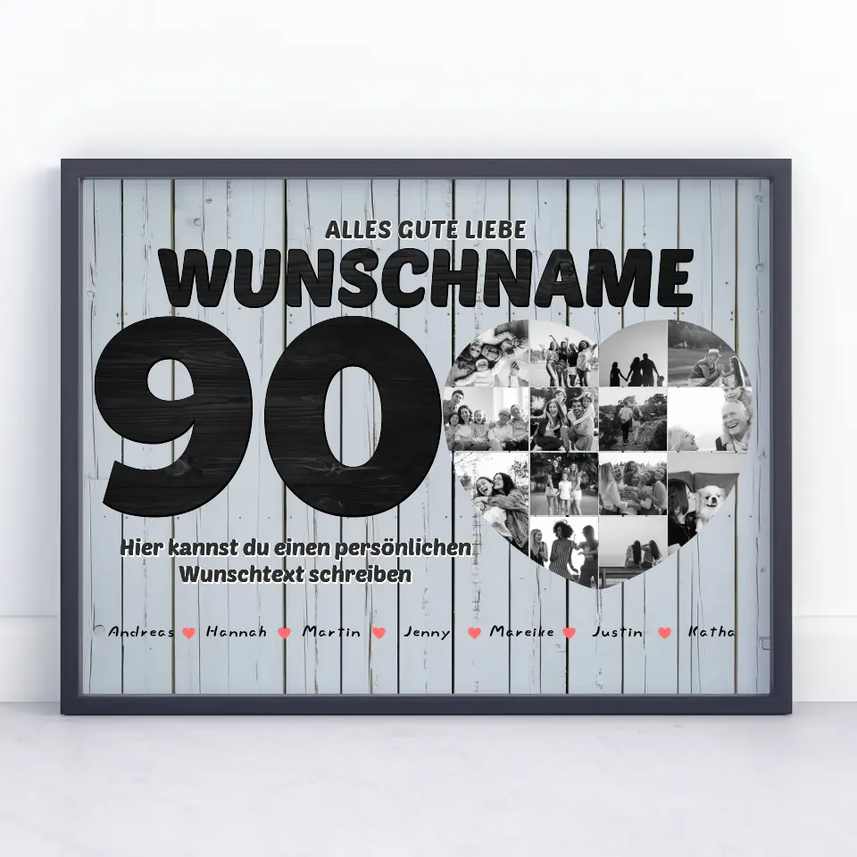 Fotocollage personalisiert für Oma zum 90 Geburstag