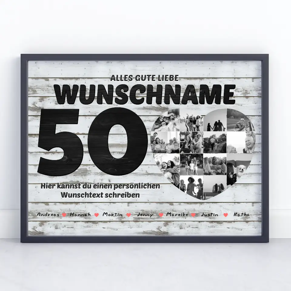 50 Geburstag Tante Poster personalisiert 14 Fotos Mit Namen