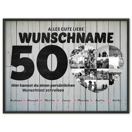 50 Geburstag Fotocollage mit Wunschtext Bis 15 Namen Beste Freundin