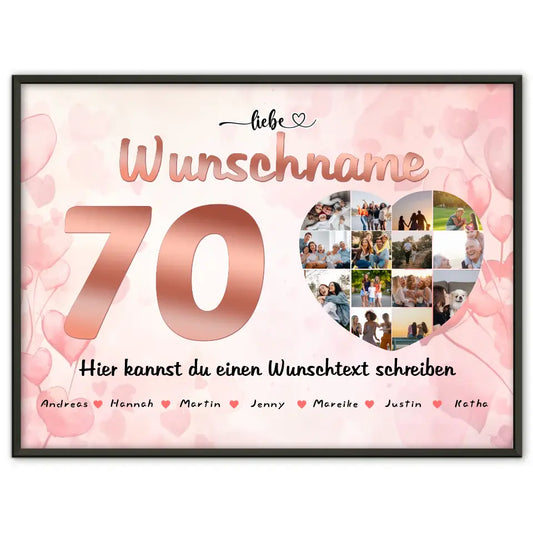 Oma Poster personalisiert für 70 Geburstag 14 Fotos Geschenkidee