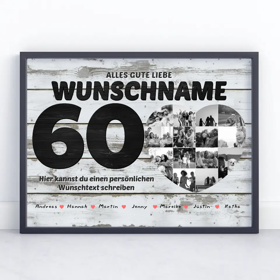 Poster mit Wunschname60 Geburstag personalisiert Alles Gute Mit Namen