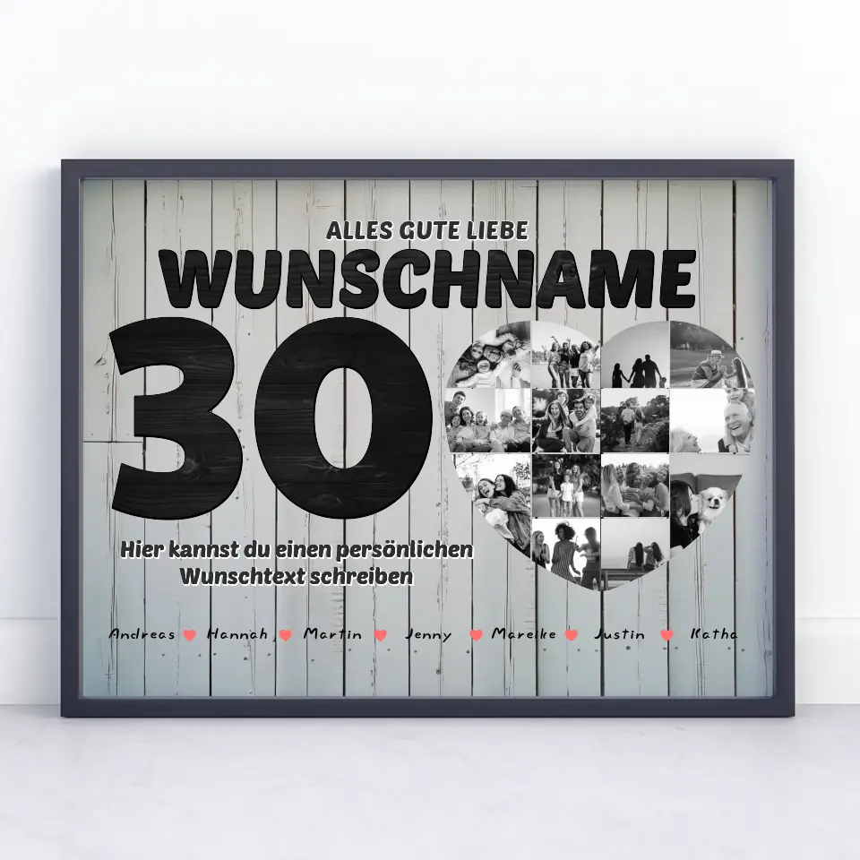 30 Geburstag Schwester Poster personalisiert 14 Fotos Mit Namen