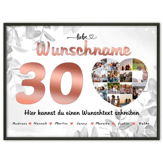 Personalisiertes Tante Poster 30 Geburstag Geschenkidee Fotocollage