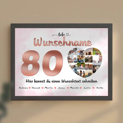 Poster personalisiert für Mama 80 Geburstag 14 Fotos Wunschname