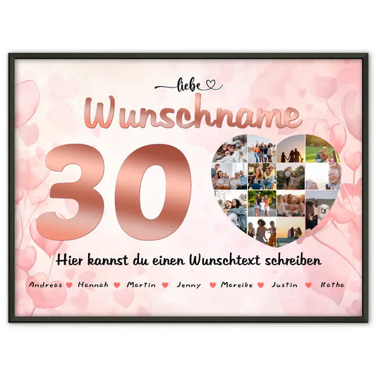Fotocollage personalisiert für Patentante zum 30 Geburstag Mit Namen