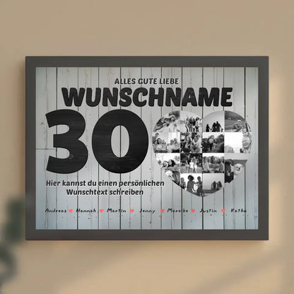 30 Geburstag Schwester Poster personalisiert 14 Fotos Mit Namen