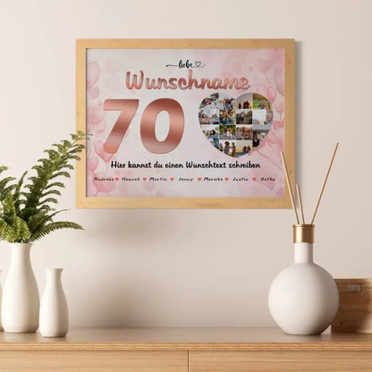 Oma Poster personalisiert für 70 Geburstag 14 Fotos Geschenkidee