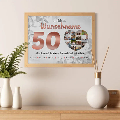 Personalisiertes Mama Poster 50 Geburstag Eigener Wunschtext Geschenkidee Fotocollage