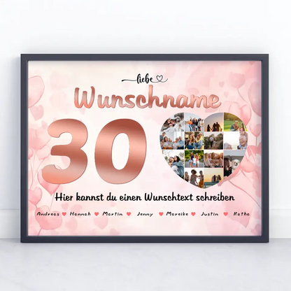 Fotocollage personalisiert für Patentante zum 30 Geburstag Mit Namen