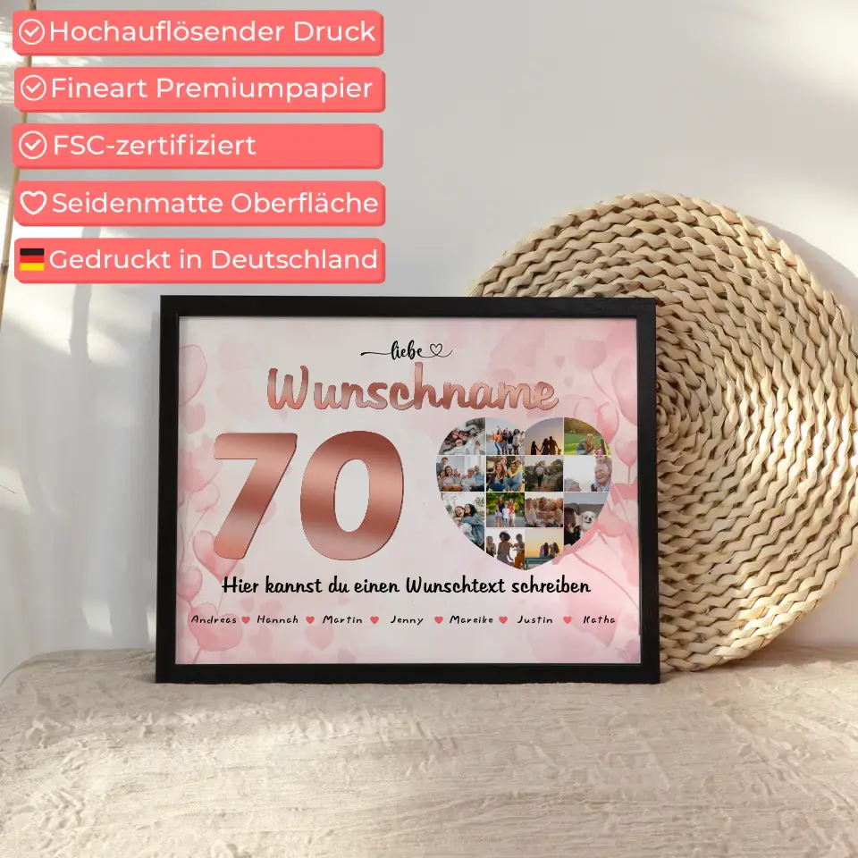 Oma Poster personalisiert für 70 Geburstag 14 Fotos Geschenkidee