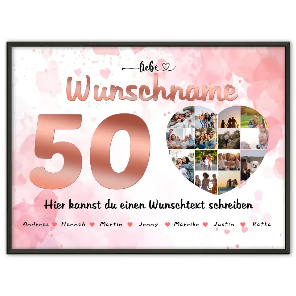 Fotocollage personalisiert für Schwester zum 50 Geburstag